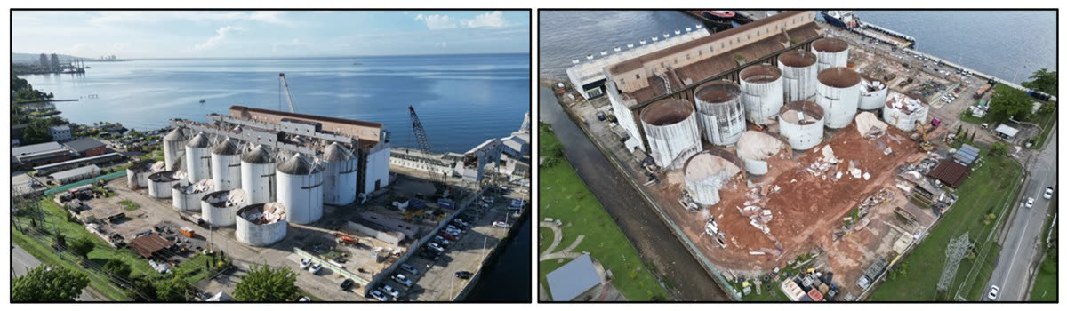Tembladora Energy Logistics Port before and during dismantlement